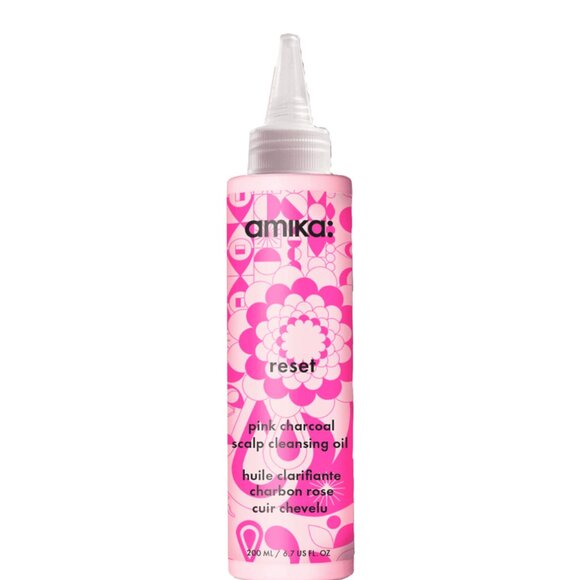 NEW Amika Reset Pink Charcoal Scalp Cleansing Oil 6.7 fl oz Clarifying Detox - Picture 1 of 1